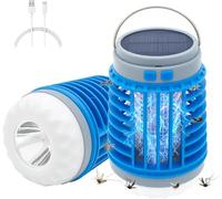 Mozz Guard 2025 Lampe étanche à moustiques 3 en 1 pour extérieur, avec USB rechargeable et énergie solaire, convient pour le jardin domestique, le camping (bleu)