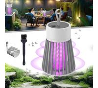 Mozz Guard, Lampe Anti-Moustiques Rechargeable USB - Attraction à 360 Degrés, Profitez d'un Confort sans Moustiques, Portable & étanche Lampe MozzGuard avec Lampe Camping Intégrées (Grey)