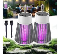 Mozz Guard, Lampe Anti-Moustiques Rechargeable USB - Attraction à 360 Degrés, Profitez d'un Confort sans Moustiques, Portable & étanche Lampe MozzGuard avec Lampe Camping Intégrées (Grey-2Set)