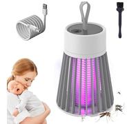 Mozz Guard Mosquito Zapper,MozzGuard 2025 Lampe Anti-moustiques imperméable pour extérieur avec Batterie Portable,Rechargeable par USB,pour Camping, Jardins, intérieur (Blanc)