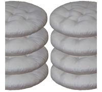 Mozzeilee Coussin de chaise rond, 40x40cm Ensemble de coussin de chaise à manger 2/4/6/8 pièces, Tapis de siège pour meubles en rotin extérieur pour salon bureau jardin patio (Gris clair, 8 pièces)