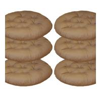 Mozzeilee Coussin de chaise rond, 40x40cm Ensemble de coussins de chaise à manger 2/4/6/8 pièces, tapis de siège en rotin pour meubles d’extérieur, salon, bureau, jardin, patio (café, 6 pièces)