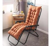 Mozzeilee Coussin de rechange épais et confortable pour chaise longue, banc à bascule avec sangles antidérapantes, coussin de meubles de terrasse (café clair, 180 x 48 x 8 cm)