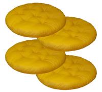 Mozzeilee Ensemble de 2/4/6/8 coussins ronds pour chaise de repas, 40 x 40 cm, pour intérieur et extérieur, respirant, en rotin, pour salon, bureau, jardin, patio (jaune, 4 pièces)