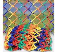 Mozzeilee Filet de protection de sécurité pour aire de jeux, fenêtre/balcon/escalier, corde colorée, escalade pour enfants, filet anti-chute renforcé (maille de 10 cm, 1,5 x 3 m)