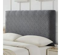 Mozzeilee Housse de tête de lit pour lit simple, double et king-size, protection élastique en jacquard extensible universel anti-poussière (gris foncé, 150 cm)