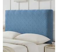 Mozzeilee Housse de tête de lit pour lit simple, double et king size, protection élastique en jacquard extensible universel anti-poussière (bleu, 220 cm)