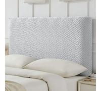Mozzeilee Housse de tête de lit pour lit simple, double et king size, protection élastique en jacquard extensible universel anti-poussière (gris, 220 cm)