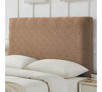 Mozzeilee Housse de tête de lit pour lit simple, double et king-size, protection élastique en jacquard extensible universel anti-poussière (café, 120 cm)