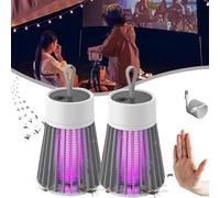 MozzGuard 2025 Lot de 2 lampes anti-moustiques imperméables pour extérieur avec charge USB Gris