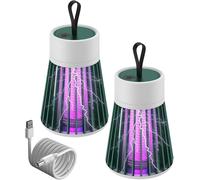 Mozzguard Mosquito Zapper, Lampe Anti Moustique Interieur, 2025 Nouvelle USB Portable LéGer Rechargeable, Adapté à L'IntéRieur, Aux Jardins Domestiques, Au Camping et Aux Pique-Niques (Vert-2PCS)