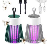 Mozzguard Mosquito Zapper,Mozzguard 2025 Lampe Anti-moustiques imperméable pour extérieur avec Batterie Portable,Rechargeable par USB,pour Camping, Jardins, intérieur (Vert+Blanc)