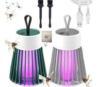 Mozzguard - Mozz Guard Mosquito Zapper, Rechargeable par USB, Buzzbug Lantern, Lampe Anti-moustiques Imperméable pour Camping, Jardins, Intérieur (Vert+Gris)