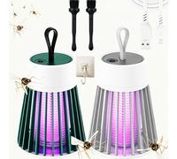 Mozzguard - Mozz Guard Mosquito Zapper, Rechargeable par USB, Buzzbug Lantern, Lampe Anti-moustiques Imperméable pour Camping, Jardins, Intérieur (Vert+Gris)