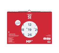 MP - Calendrier mural 2026 mois vue janvier - décembre (12 mois), planning annuel 2026, planificateur mensuel neutre - Foires au Portugal, 31 x 43,5 cm