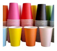 MP ECO SOLUTIONS S.R.L. INDUSTRY OF FOOD AND BEVERAGE PACKAGING Mecup Gobelets en papier coloré 200 ml - Couleurs assorties - Jetables biodégradables (500)