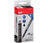 MP Lot de 12 stylos à bille à encre liquide Noir 0,5 mm
