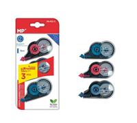 MP Lot de 3 rouleaux correcteurs souris, 12 m x 5 mm, ruban correcteur précis, effaçable immédiatement, pour le bureau, la maison ou l'école, compacts