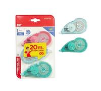 MP Lot de 3 rouleaux correcteurs souris, 20 m x 5 mm, ruban correcteur précis, effaçable immédiatement, pour le bureau, la maison ou l'école, compacts
