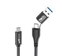MP Mobile Pixels Câble USB 2 en 1, 3A/5.0 Gbit/s USB Type C vers USB Type A/C avec tête à angle droit (0,9 m, noir)