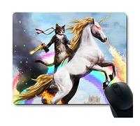 MP MPAD PCASE MP-0003 Tapis de Souris Amusant en Forme de Chat habillé en Rambo avec Arme à feu sur Un feu aux Yeux Rouges, Licorne