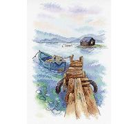 MP Studia A-007/SA-007 Kit point de croix sur toile Linda 27 fils Motif Morning at The Pier