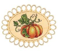 MP Studia Kit de broderie au point de croix pour adultes et débutants Légumes - Citrouille - Organiseur 20 x 16 cm