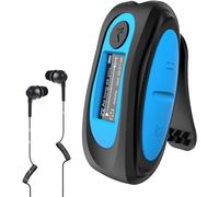 Mp3 Etanche Ipx8 Avec Clip Ecran Couleur, 8Go Lecteur Avec Radio Fm Hifi Lossless Baladeur Mp3 Pour Natation (Piscine) Et Sport, Casque Waterproof Et Bouchons D'Oreilles Inclus- S07 Bleu