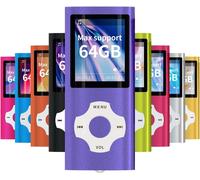 Mp4 Mp3 / Portable, 1.8 Inch Devaient Purple With And Led Screen Memory Card Slot, Support 128Gb[X1003]