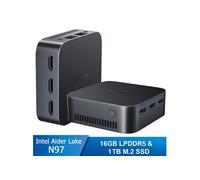 MP80 Mini PC - RAM 16 Go Stockage 1 To M.2 SSD, Windows 11 Pro, WiFi 2.4G+5G, Intel Alder Lake N97, 3.60 GHz - Noir