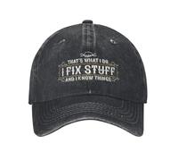 MPBGAOGP Casquette Baseball Hommes, lavée c’est ce Que Je Fais, Je répare des Trucs et Je Sais des Choses Chapeau Camionneur d’été Adolescents Unisexes Casquette Snapback drôle Soleil, Cadeau
