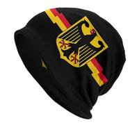 MPBGAOGP Chapeaux pour Hommes en Pur Coton, personnalisé Unisexe Hiver Chaud Bonnet Tricoter Chapeaux Cool Eagle on Shield Beanie Cap Outdoor Ski Allemagne Flag Beanies Caps, Cadeau