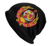 MPBGAOGP Hiver Chapeau Chaud Personnalisé Armoiries De L’Union Soviétique Bonnet Casquette Unisexe Hiver Bonnet Chapeaux Mode en Plein Air CCCP Russie Crânes Bonnets Caps Cadeau