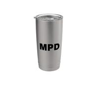 MPD Lettres Acronymes imprimées avec grand dos Blanc Gobelet isotherme en acier inoxydable double paroi