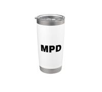 MPD Lettres Acronymes imprimées avec grand dos Blanc Gobelet isotherme en acier inoxydable double paroi