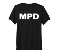 MPD Lettres Acronymes imprimées avec Grand Dos Blanc T-Shirt Haut de Gamme