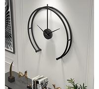 MPENGOZ Horloges murales, Horloge Murale Moderne pour Salon, Horloge silencieuse au Design créatif, Horloge Simple de Style européen, Demi-Cercle, Horloge Murale créative en Fer