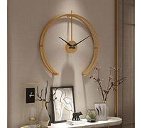MPENGOZ Horloges murales, Horloge Murale Moderne pour Salon, Horloge silencieuse au Design créatif, Horloge Simple de Style européen, Demi-Cercle, Horloge Murale créative en Fer