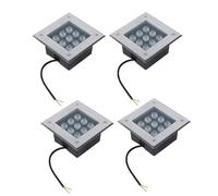 MPENGOZ Lot de 4 Spots LED pour éclairage paysager extérieur - Spot carré pour Sol, Spot d'allée, éclairage de Jardin extérieur encastré