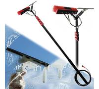 MPENGOZ Manche télescopique de 9 m avec Distributeur de Savon et essuie-Glace - Brosse de Nettoyage pour Panneaux solaires, toits de terrasse et Jardins d'hiver - Longueur réglab
