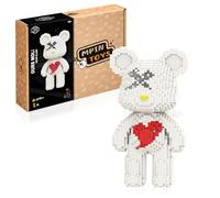 MPIN - Ours 3D Cœur Blanc - Blocs de Construction (3110 Pcs) - Micro Briques Mini Building Blocks - Jeu de Construction pour Adultes & Ados 14+ - 32 cm - Maquette DIY Défi Créatif - Idée Cadeau