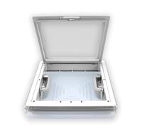 MPK 42 Lanterne de toit avec moustiquaire, 40 x 40 cm, avec capot en verre dépoli blanc signal pour caravane camping-car