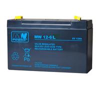 MPL MW Power MW 12-6L UPS Batterie à Plomb AGM Maintenance-Free 6 V 12 Ah Noir