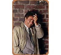 MPLDTMXCE Plaque en métal 20,3 x 30,5 cm - Peter Falk, Columbo, 1968 - Plaque en métal pour café, bar, décoration murale d'intérieur, lirushou00066