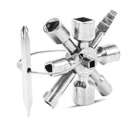 MplehDa Clé universelle 10 en 1, clé utilitaire multifonctionnelle, clé carrée, accessoires de service de secours, clé d'armoire de commande avec triangle carré pour pompiers et services d'urgence