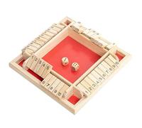 MplehDa Jeu de Plateau en Bois, 4 Joueurs Shut The Box - Jeu de dés mathématiques Traditionnels - Pub Board - Voyage - 4 Joueurs - Great Family - Vacances - Jeu divertissant (Rouge)