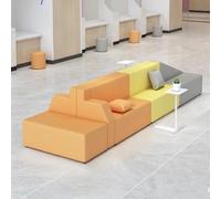 MPLFHSYOS Banc De Salon Modulaire en Coton Lin avec Cadre Bois Massif, Canapé Sectionnel for Centre Formation Maternelle, Bureau, Salle D'attente des Parents, Réception(C)