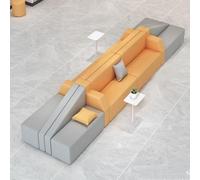 MPLFHSYOS Banc De Salon Modulaire en Coton Lin avec Cadre Bois Massif, Canapé Sectionnel for Centre Formation Maternelle, Bureau, Salle D'attente des Parents, Réception(D)