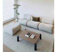 MPLFHSYOS Canapé d'angle Modulable Forme De L, Revêtement en Tissu Moderne, Méridienne Réversible Et Pouf for Salon, Montage Facile(A)