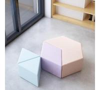 MPLFHSYOS Canapé d'angle Modulaire Triangulaire en Tissu Coton Et Lin avec Cadre en Bois Massif, Banc Sectionnel for Réception, Bureau, Hall, Salle D'attente Et Établissements De Formation.(A)